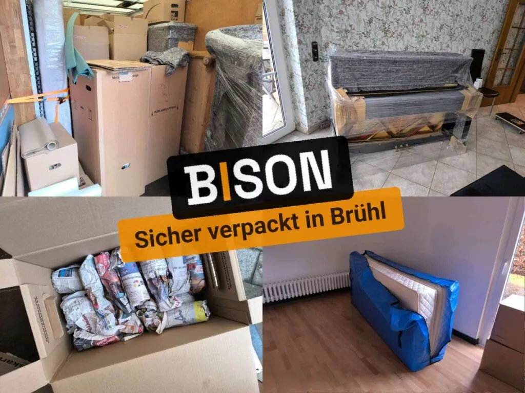 Professionelles Verpackungsmaterial von Bison-Transport für maximalen Möbelschutz in Brühl